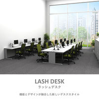 【軒先渡し】LASHデスク ティーレッグハーフ 幅1000×奥行600×高さ720mm オーク天板/ブラック脚 1台（直送品）