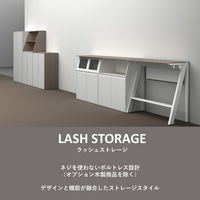 【軒先渡し】LASHストレージ 2段両開き 幅900×奥行450×高さ720mm ホワイト 1台（直送品）