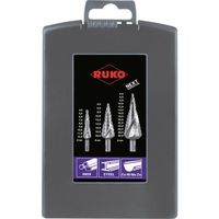 RUKO 2枚刃スパイラルステップドリルセット 3本組 コバルトハイス 101026ERO 1セット(3本) 705-8015（直送品）
