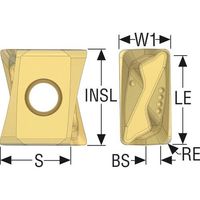 セコ フライス スクエアT4インサート LOEX1207・M12 MP3501 LOEX120708TR-T4-M12 1セット(10個)（直送品）
