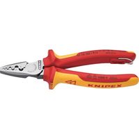 KNIPEX エンドスリーブ用絶縁圧着ペンチ 1000V絶縁 落下防止 9778-180TBK 1丁 696-4290（直送品）