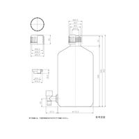 ニッコー・ハンセン レバーコック付瓶 細口丸型 5L 1ケース(36個入) 1035-04 1ケース(1個) 69-5600-61（直送品）