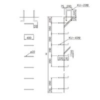 杉田エース KUステップ 43型 22×400×350 AEA241742 1本（直送品）