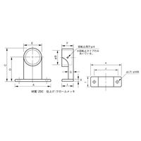 杉田エース DC 首長セフティブラケット 25止 2ツ穴 AF3221342 1セット(3個)（直送品）