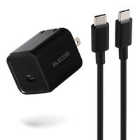 USB充電器 タイプC PD 45W PC充電 USB-C×1 ケーブル付属 黒 EC-AC12345BK エレコム 1個（直送品）
