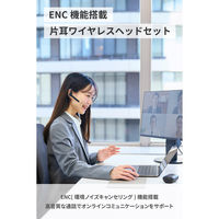 Bluetoothヘッドセット 片耳 マイク付 ノイズキャンセリング 軽量 ブラック LBT-HSC41BK-EC エレコム 1個（直送品）