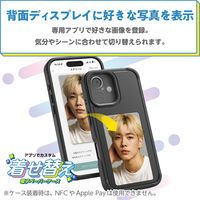 iPhone16 ケース 背面ディスプレイ搭載 高解像度 推し活 ブラック PM-A24AEINK01BK エレコム 1個（直送品）