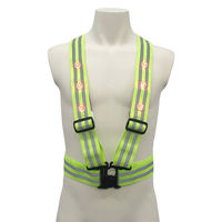 熱田資材 伸縮素材LED反射付ベスト リフレックスV 蛍光イエロー LRVー402Y 1着