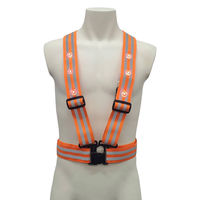 熱田資材 伸縮素材LED反射付ベスト リフレックスV 蛍光オレンジ LRVー402R 1着