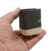 かみ山陶器 盆栽鉢 信楽焼 植木鉢 黒角 1.5号 226384 1個（直送品）