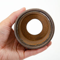 かみ山陶器 盆栽鉢 信楽焼 植木鉢 金彩寸胴 3号 263470 1個（直送品）