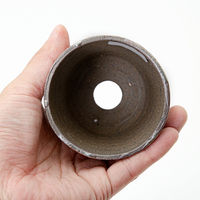 かみ山陶器 盆栽鉢 信楽焼 植木鉢 鉄釉切立 8×7cm 263474 1個（直送品）