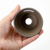 かみ山陶器 盆栽鉢 信楽焼 植木鉢 刷毛目ソリ細 8×8cm 263484 1個（直送品）