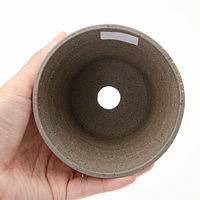 かみ山陶器 盆栽鉢 信楽焼 植木鉢 刷毛目ソリ深 11×9cm 263487 1個（直送品）