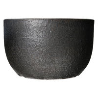 かみ山陶器 盆栽鉢 信楽焼 植木鉢 黒マット尻丸 5号 283213 1個（直送品）