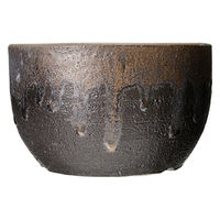 かみ山陶器 盆栽鉢 信楽焼 植木鉢 金彩尻丸 5号 283215 1個（直送品）