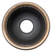 かみ山陶器 盆栽鉢 信楽焼 植木鉢 金彩大深 5号 284752 1個（直送品）