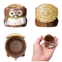 ケー・イー・アイ 鉢 リトルレジンポット たぬきの置物 284881 1個（直送品）