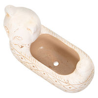 カルナック 鉢 アフリカンアニマルキャット ホワイト 293649 1個（直送品）