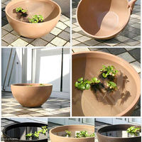 リーフ 睡蓮鉢 睡蓮鉢(メダカ鉢) 凛 RIN 丸型 ライトブラウン M 44921 1個（直送品）