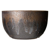 かみ山陶器 盆栽鉢 信楽焼 植木鉢 金彩尻丸 6号 283214 1個（直送品）