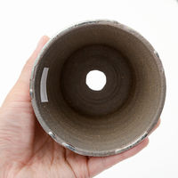 かみ山陶器 盆栽鉢 信楽焼 植木鉢 鉄釉ソリ深 11×9cm 263479 1個（直送品）