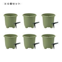 リッチェル プランター 菜園上手 丸36型(グリーン) 87033 1セット(6個)（直送品）