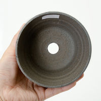 かみ山陶器 盆栽鉢 信楽焼 植木鉢 刷毛目浅 12×6.5cm 263486 1個（直送品）