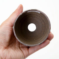 かみ山陶器 盆栽鉢 信楽焼 植木鉢 鉄釉丸 8.5×7cm 263475 1個（直送品）