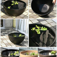 リーフ 睡蓮鉢 睡蓮鉢(メダカ鉢) 凛 RIN 丸型 ブラック M 44919 1個（直送品）