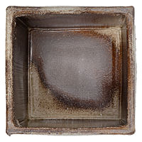 リーフ 睡蓮鉢 国産 手作り睡蓮鉢 益子焼 彩(SAI) 角 粗目 白 96598 1個（直送品）