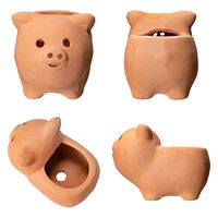 ケー・イー・アイ 多肉植物 アニマルテラコッタ ブタ 1号 穴あり 285412 1個（直送品）