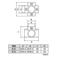 厚口ST五方 ロストワックス鏡面 Φ25規格 6個入 ステンレス継手 パイプ継手 1100100015953 1箱(6個入)（直送品）