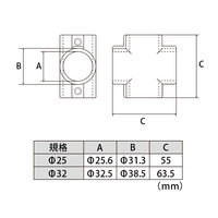 厚口STクロス ロストワックス鏡面Φ32規格 6個入 ステンレス継手 パイプ継手 1100100015956 1箱(6個入)（直送品）