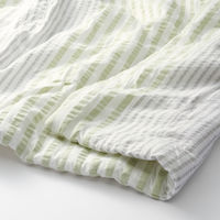 無印良品 綿 サッカー織 薄掛ふとん Ｓ １４０×１９０ｃｍ グリーンストライプ 良品計画