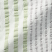 無印良品 綿 サッカー織 掛ふとんカバー Ｓ １５０×２１０ｃｍ用 グリーンストライプ 良品計画