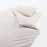 無印良品 綿 サッカー織 敷ふとんシーツ Ｓ 兼浅型ボックスシーツ １００×２００×３‐１０ｃｍ用 ベージュ 良品計画