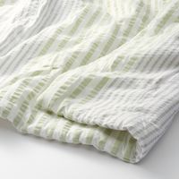 無印良品 綿 サッカー織 薄掛ふとん Ｄ １８０×２００ｃｍ グリーンストライプ 良品計画