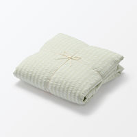 無印良品 綿 サッカー織 掛ふとんカバー Ｓ １５０×２１０ｃｍ用 グリーン 良品計画