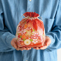 ヘッズ 和風PE巾着バッグ-M/着物柄 WA-BM1 1セット（1袋（20枚入）×5）