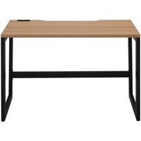 リスム デスク W1000×D450 ウォルナット×ブラック脚 2ヶ口コンセント付き RFFLD-1045DM-BL 1台（直送品）