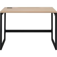 イオスコレクション リスム デスク W1000×D600 ナチュラル×ブラック脚 2ヶ口コンセント付き RFFLD-1060NA-BL 1台（直送品）