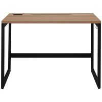 リスム デスク W1000×D600 ウォルナット×ブラック脚 2ヶ口コンセント付き RFFLD-1060DM-BL 1台（直送品）