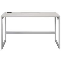 イオスコレクション リスム デスク W1200×D600 ホワイト×ホワイト脚 2ヶ口コンセント付き RFFLD-1260WH-WL 1台（直送品）