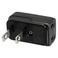 朝日電器 電源タップ スペースアダプタ L型 横型 黒 A-371B(BK) 1個（直送品）