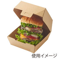シモジマ 食品箱 NFネオクラフト バーガーBOX L 004248315 1セット(1袋(20個入)×8)（直送品）