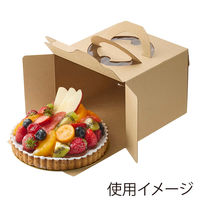 シモジマ ケーキ箱 ネオクラフト キャリーデコBOX 4号 004248410 1セット(1袋(10個入)×10)（直送品）