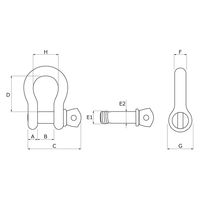 オーエッチ工業 ピン脱落防止シャックル 弓型 BCR-32T 1セット(1個×5)（直送品）