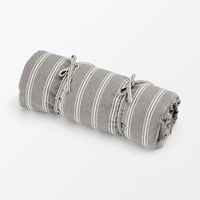 無印良品 綿洗いざらしシートクッション ロングタイプ ５０×１５０ｃｍ グレーストライプ 良品計画