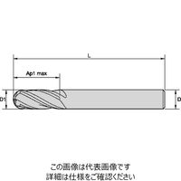 GP 超硬ソリッド 4枚刃ボールノーズエンドミル D010シリーズ(DIN6527)(5825531) D0100800T019 TIALN（直送品）